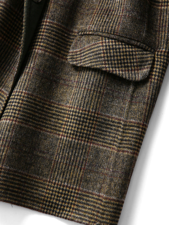 Classic plaid wool coat for winter