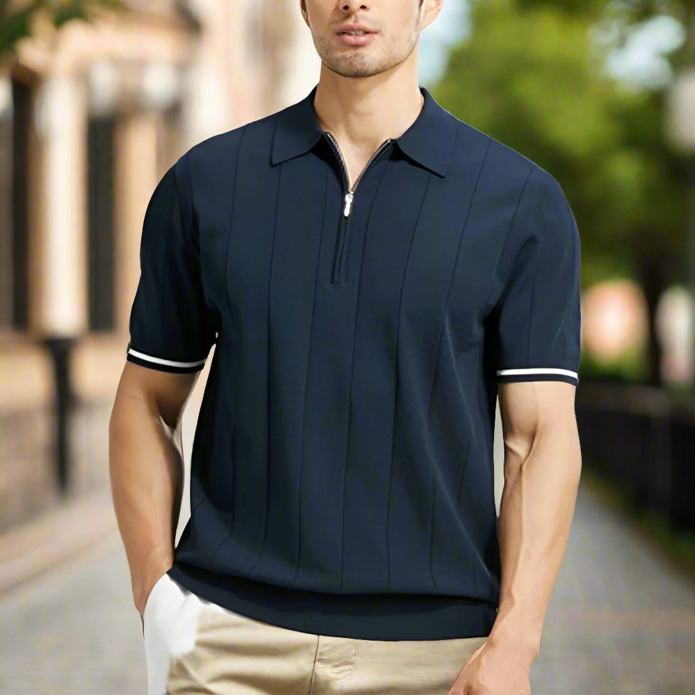 Laurel - Classic men's zipped polo shirt