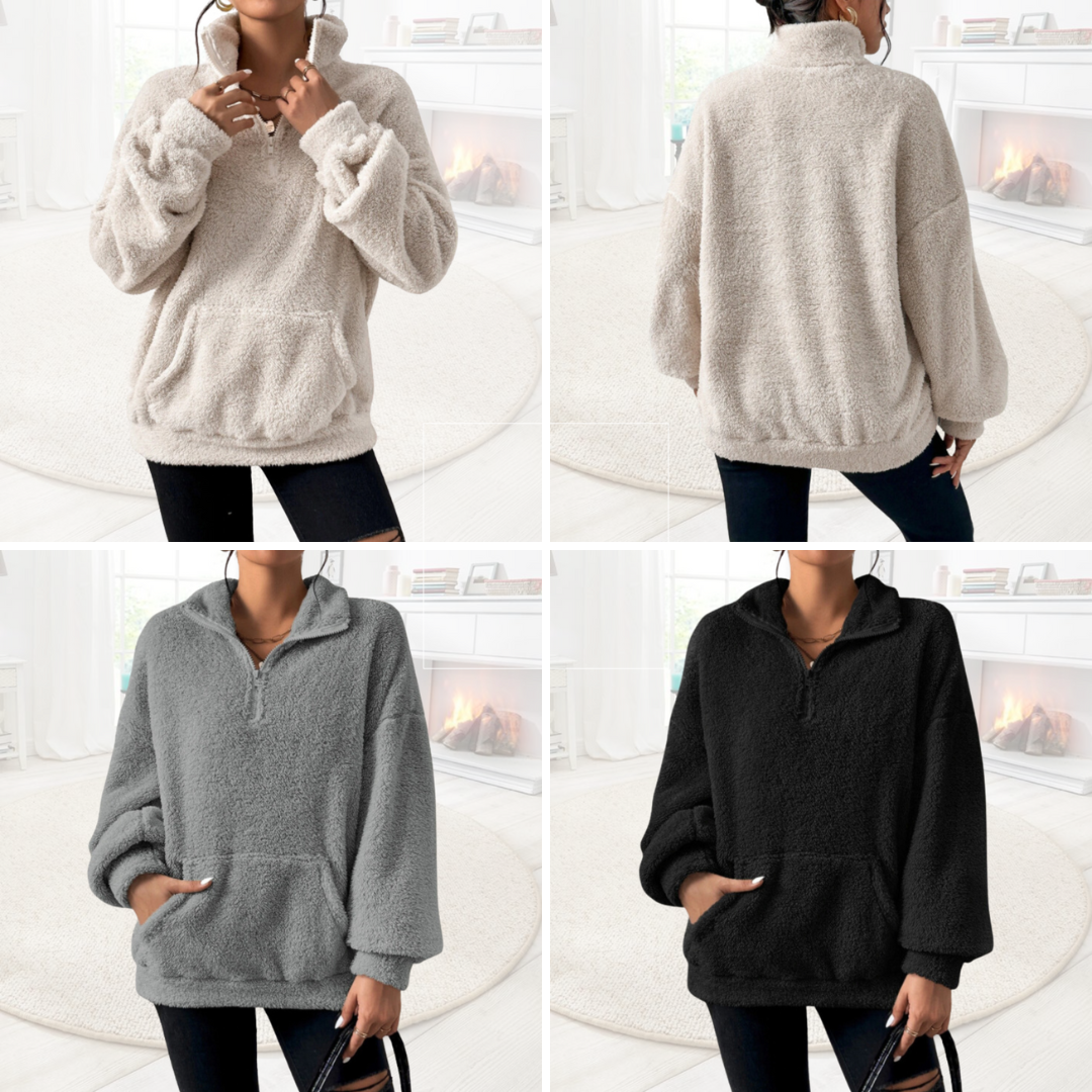 Soft warm jumper with zip