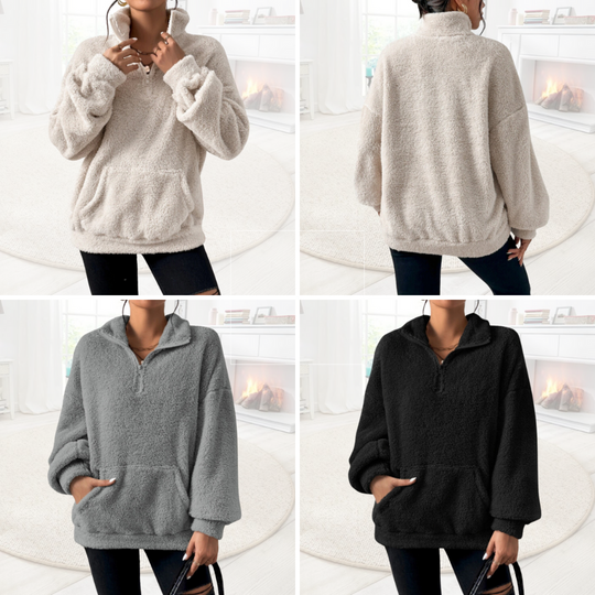 Soft warm jumper with zip