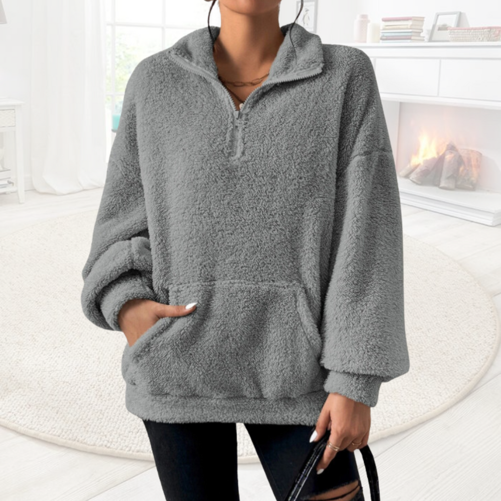 Soft warm jumper with zip