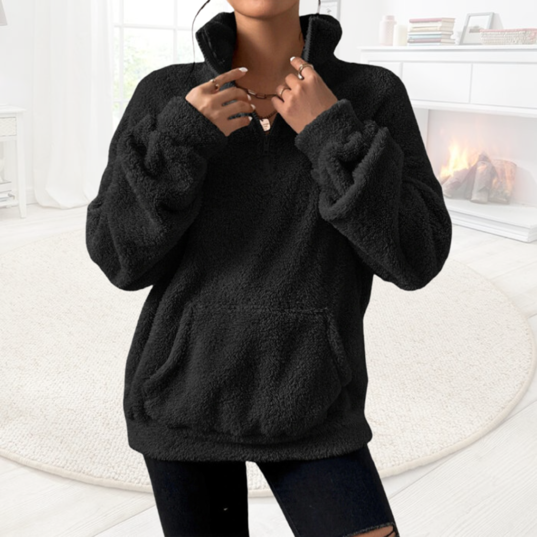 Soft warm jumper with zip