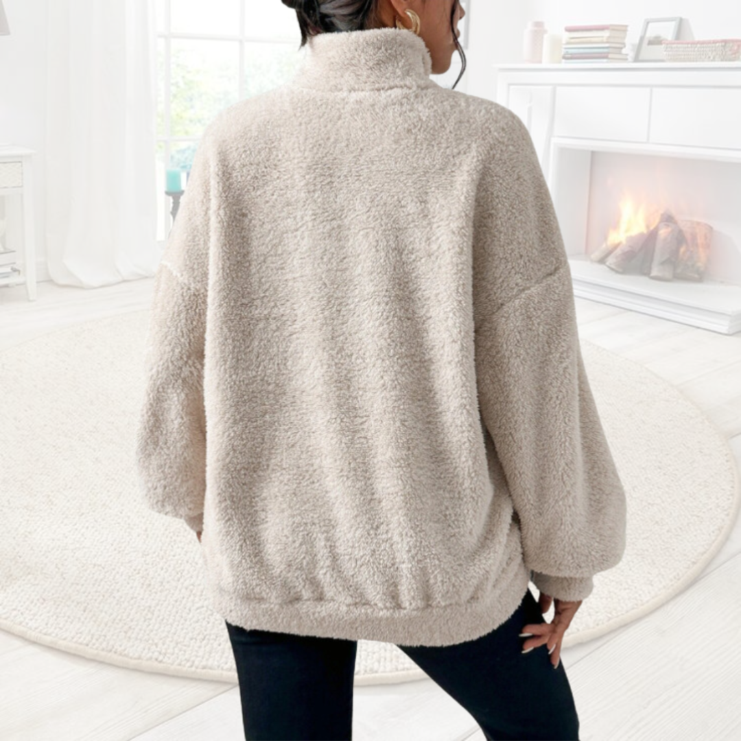 Soft warm jumper with zip