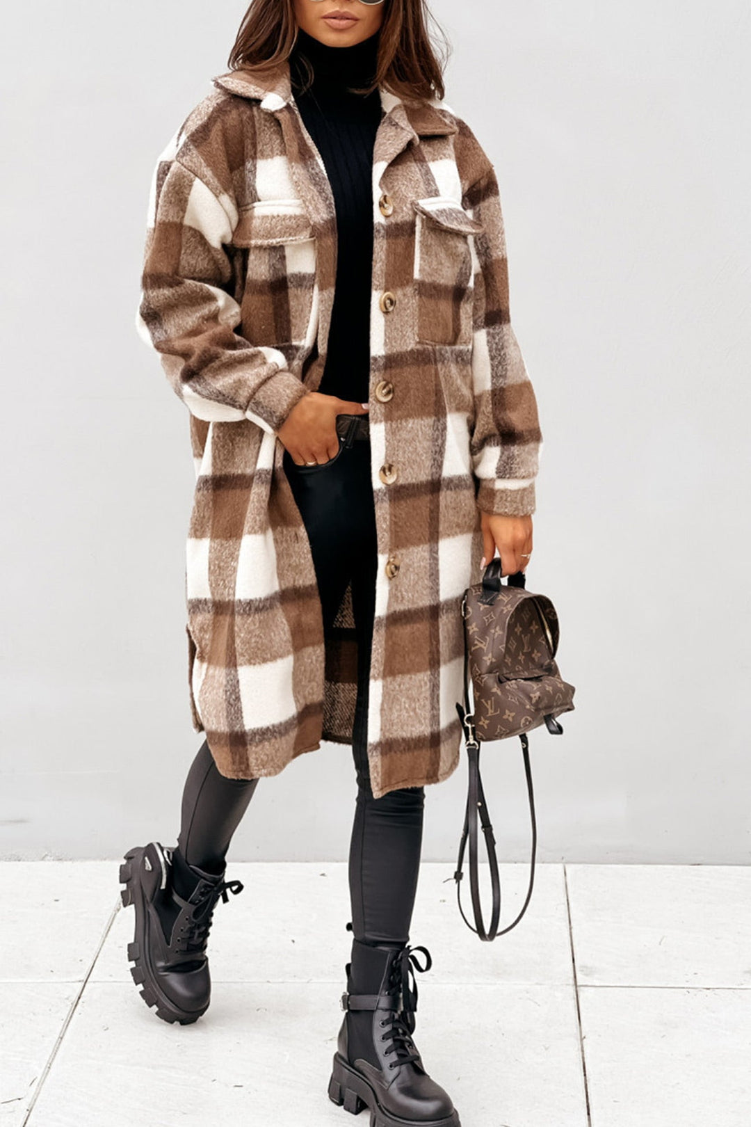 Checked autumn coat