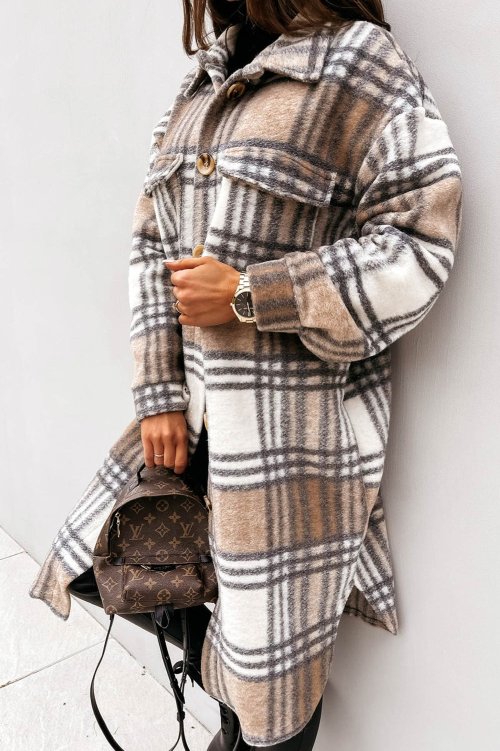 Checked autumn coat