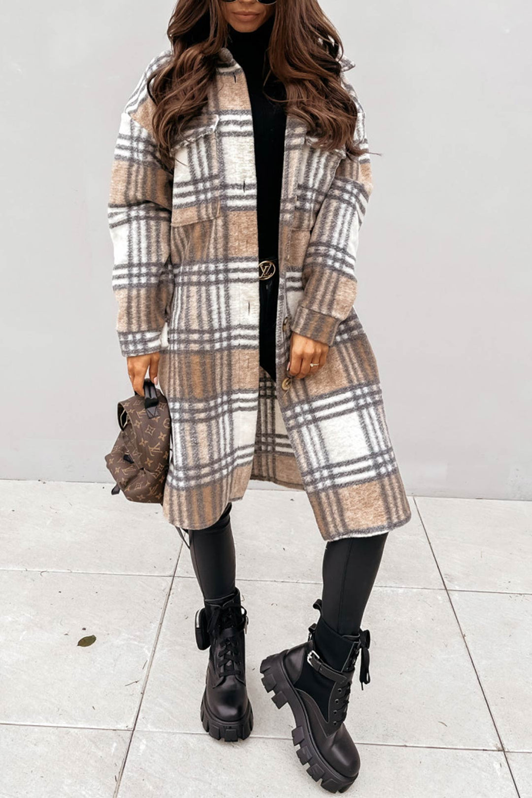 Checked autumn coat