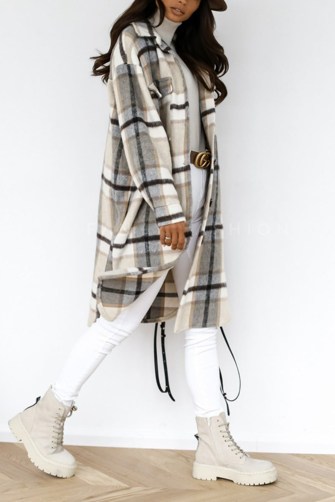 Checked autumn coat