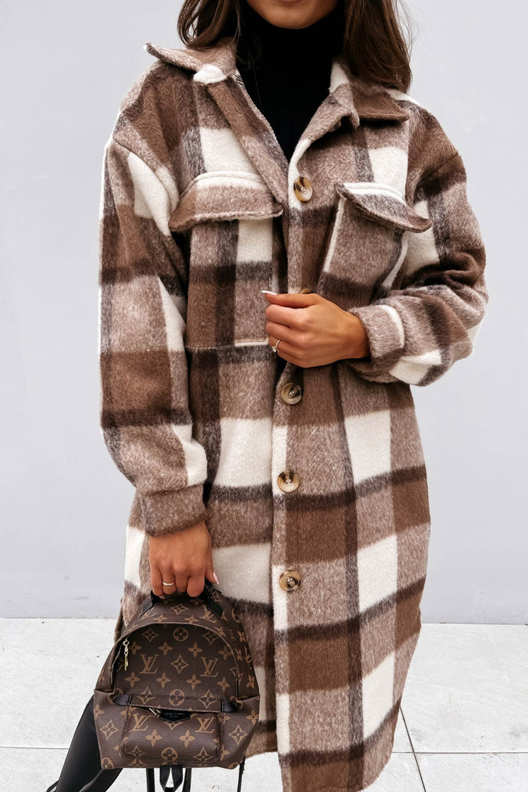 Checked autumn coat