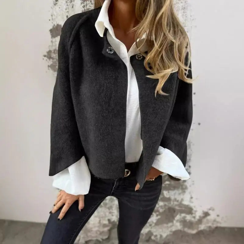 Celine - Round-neck wool cardigan with long sleeves