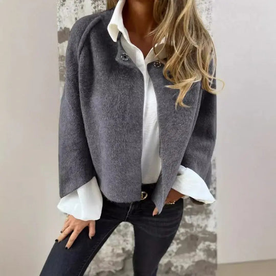 Celine - Round-neck wool cardigan with long sleeves