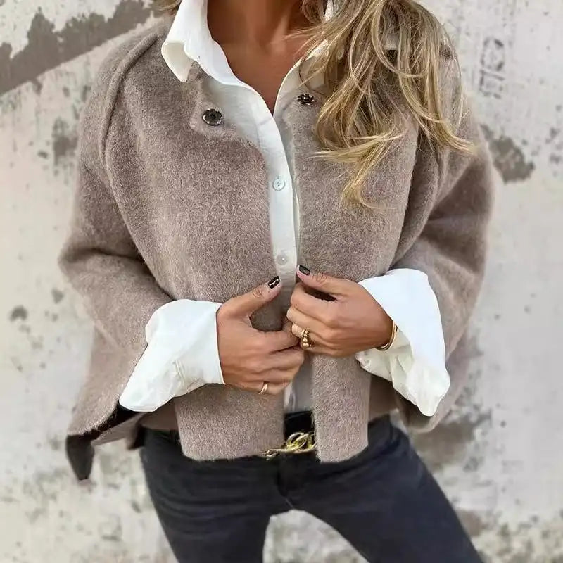 Celine - Round-neck wool cardigan with long sleeves