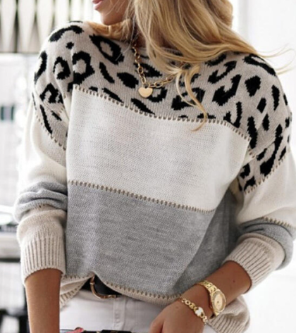 Lela leopard-print jumper