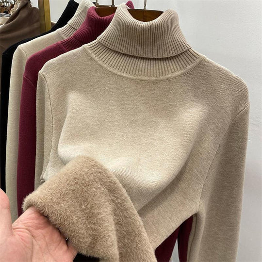 Winter Fleece Thick Knitted Undershirt