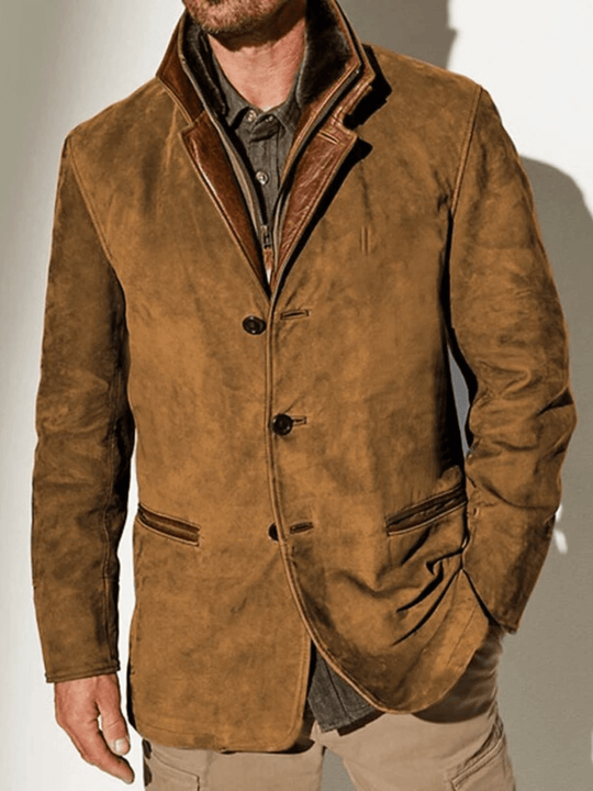 Dominic | Retro suede jacket with refined double collar