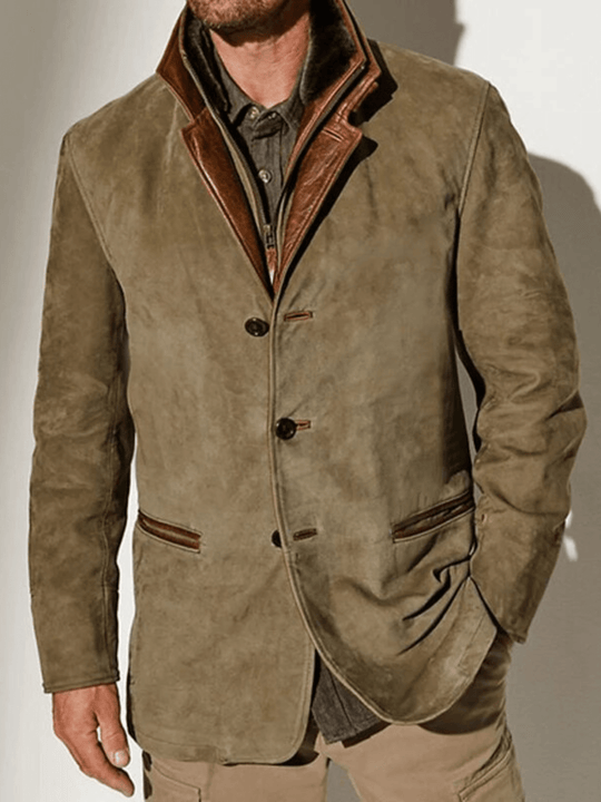 Dominic | Retro suede jacket with refined double collar